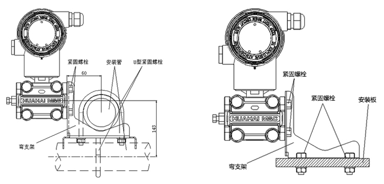 智能微差壓變送器管裝彎（盤(pán)）支架